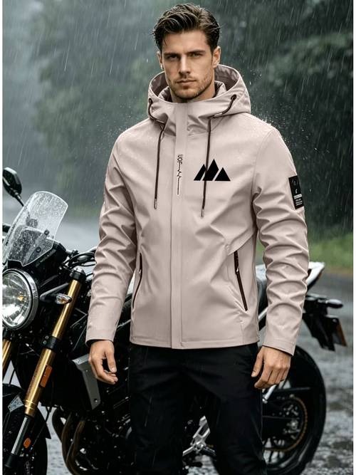 mens jacket rain artifact for going out on loose and comfortable soft fabric striped print jacket top