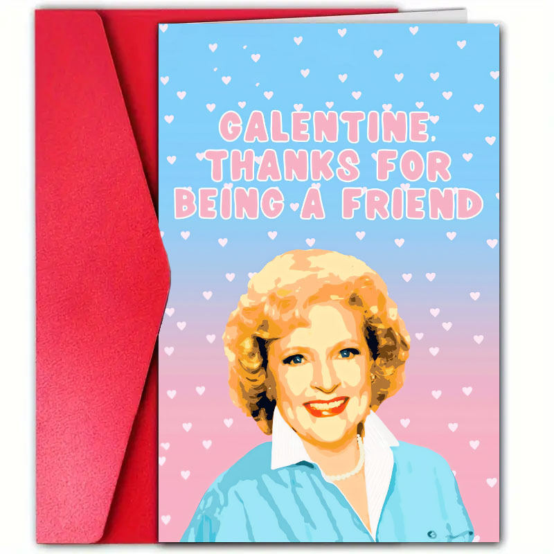 

1pc, "thank You For A Friend" Galentine's Day Card, 12cm*18cm, Romantic Paper Greeting Card With Envelope, Boyfriend, Girlfriend, Wife, Husband, Anniversary, Unique Valentine's Day Gift