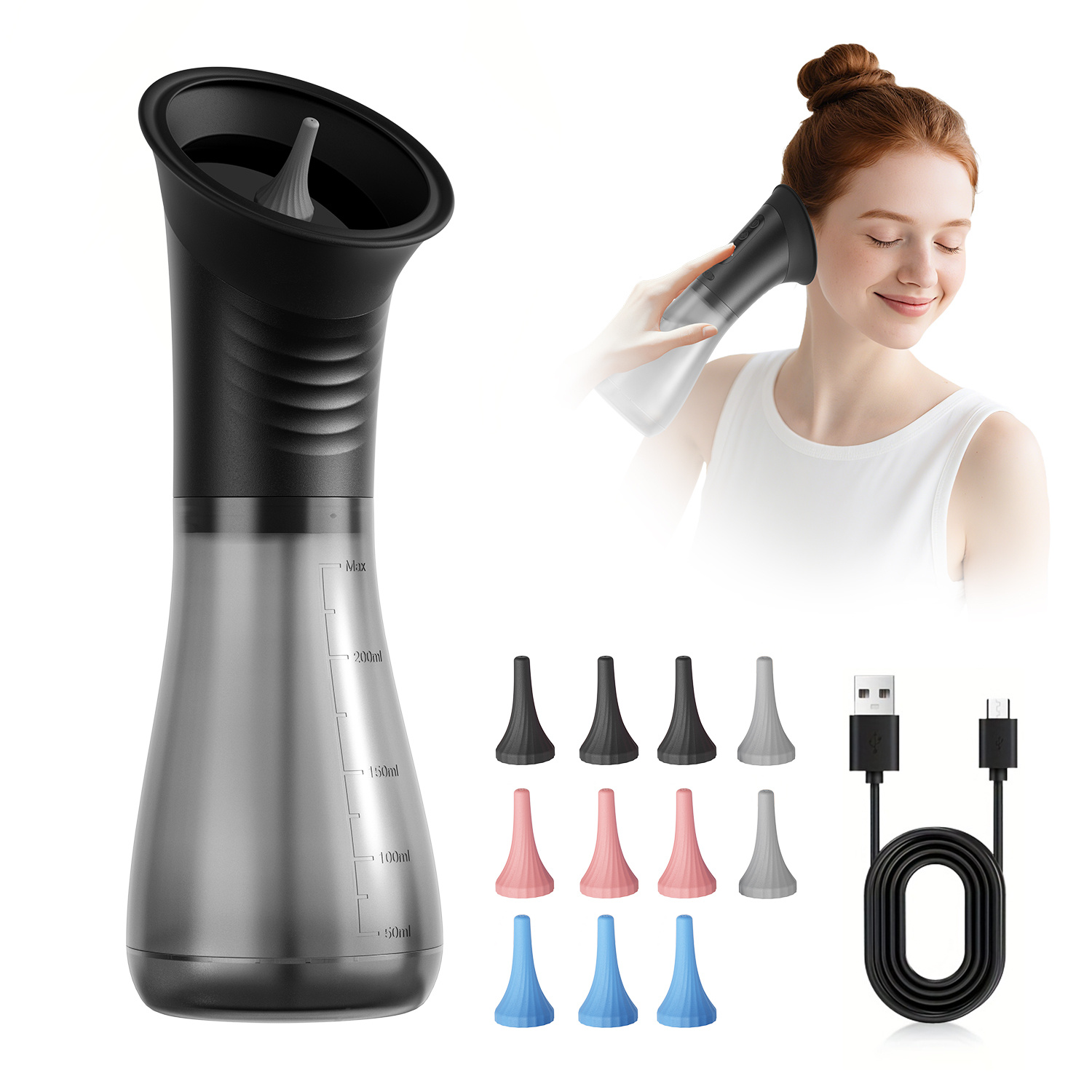 Image of 2026 Upgraded Electric Ear Wax Remover Kit, Integrated Dirt System, 2000mah High Capacity Battery, Led Digital Display, Ipx7 Waterproof, Safe & Effective Ear Canal Irrigation Cleaner Tool For Adults
