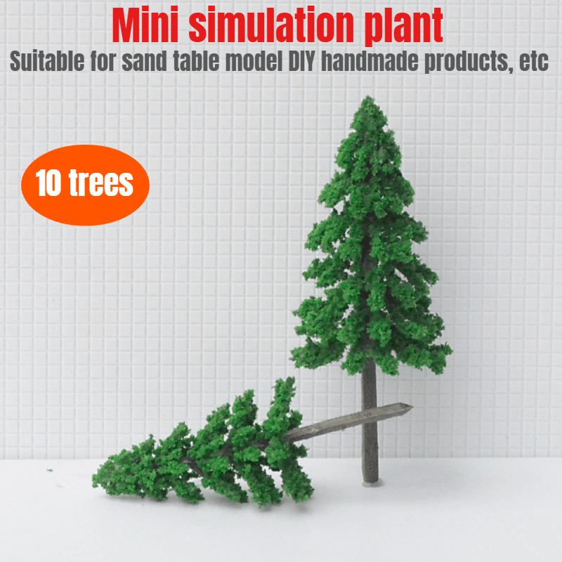 

10 Handmade Micro-landscape Decoration Scene Model Small Tree Plastic Finished Construction Sand Table Mini Diy Materials