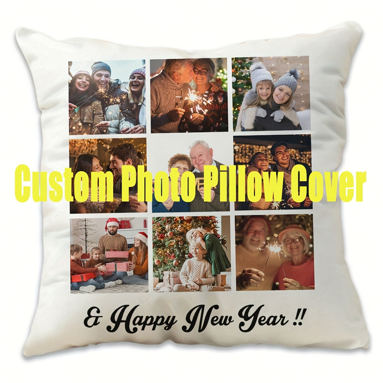 1pc personalized pet photo memorial pillow custom     cushion single sided print polyester fiber 18x18 inches ideal christmas gift without insert details 2