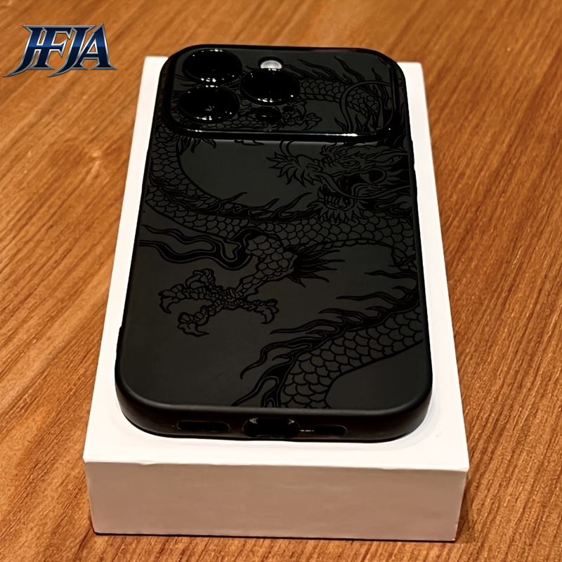 TEMU Phone Case: Art Dragon Pattern Matte Wide-view Full-coverage Phone Case, Suitable For Iphone X/11/12/13/14/15/16/17/air/pro/pro Max/plus.