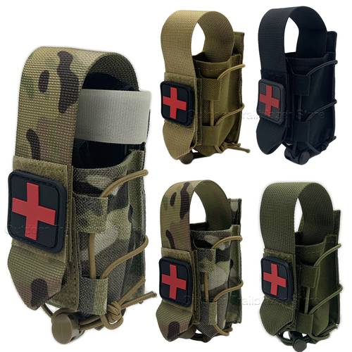 tourniquet pouch molle tq holder quick with patch bungee cord combat belt vest additions empty bag