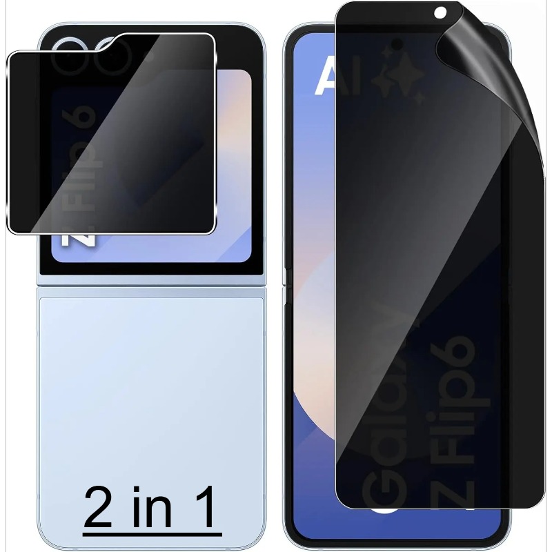 TEMU 2-in-1 Privacy Anti-peeping Screen Protector, Screen Protector For Flip 8, Screen Protector For Flip 7/flip 6/z Flip , 1 Sheet Anti-peeping