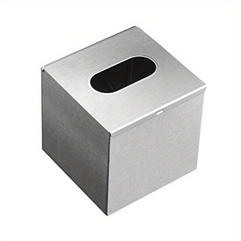   glass tissue box holder with brushed nickel       lid easy refill multi   for bathroom bedroom office 5 12 cube organizer tabletop wall mounted hardware included decorative storage for tissues napkins Product details 0