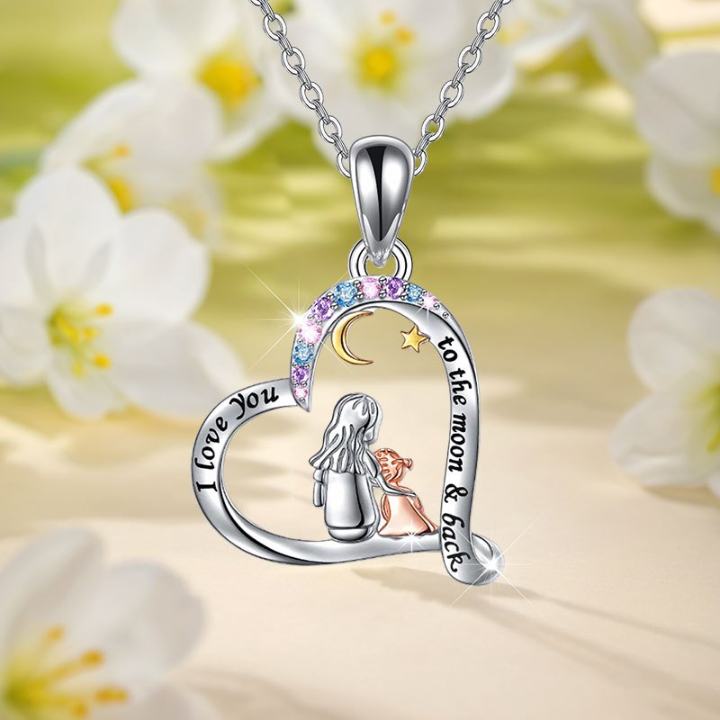 Mother Daughter Interlocking Necklace, Personalized Gift