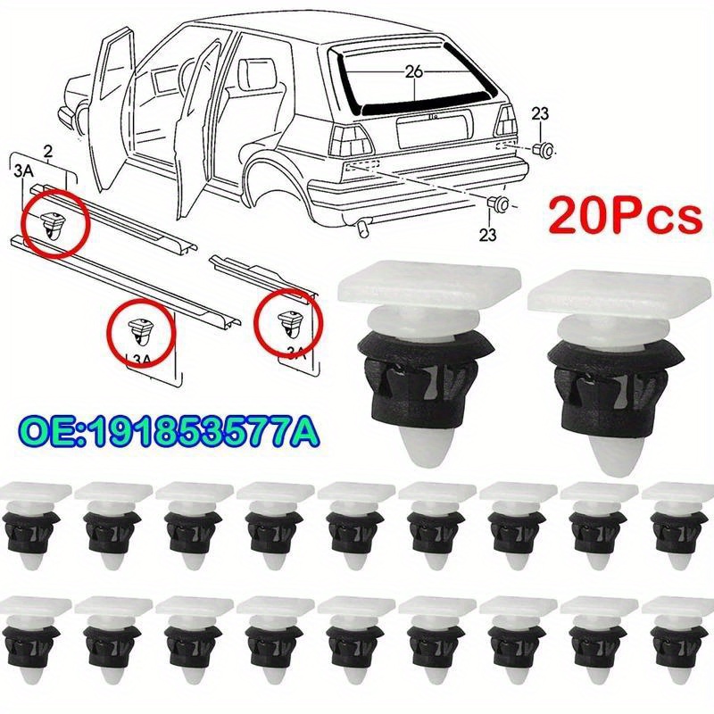 20x Door Entrance Sill Scuff Plate Panel Trim Clips Rivet For Vw Golf Mk2 Quantum B6 B5 B8 B2 Seat Toledo