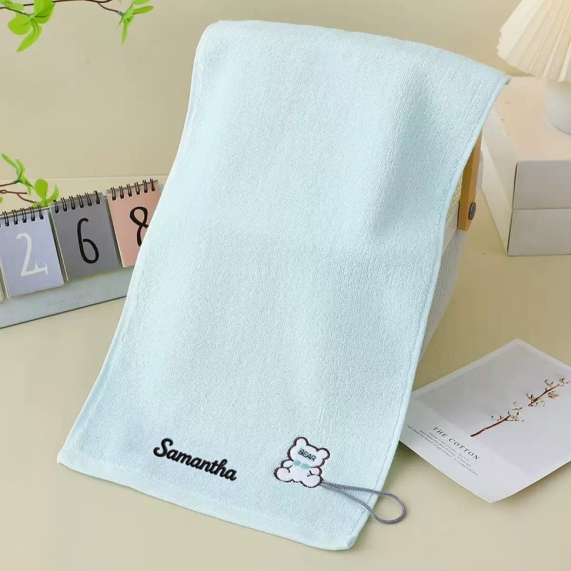 TEMU Customizable Embroidered Name Quick-dry Non-shedding Hand Towel For Men, Women, And Couples, Adult Household Use, Made Of Absorbent And Durable