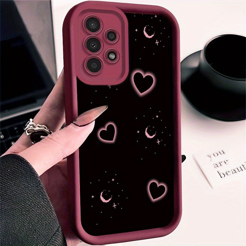 TEMU Cute Moon Heart Pattern Phone Case For Galaxy A01/a02s/a03/a03s/a05/a10s/a11/a12/a13/a14 5g/a15