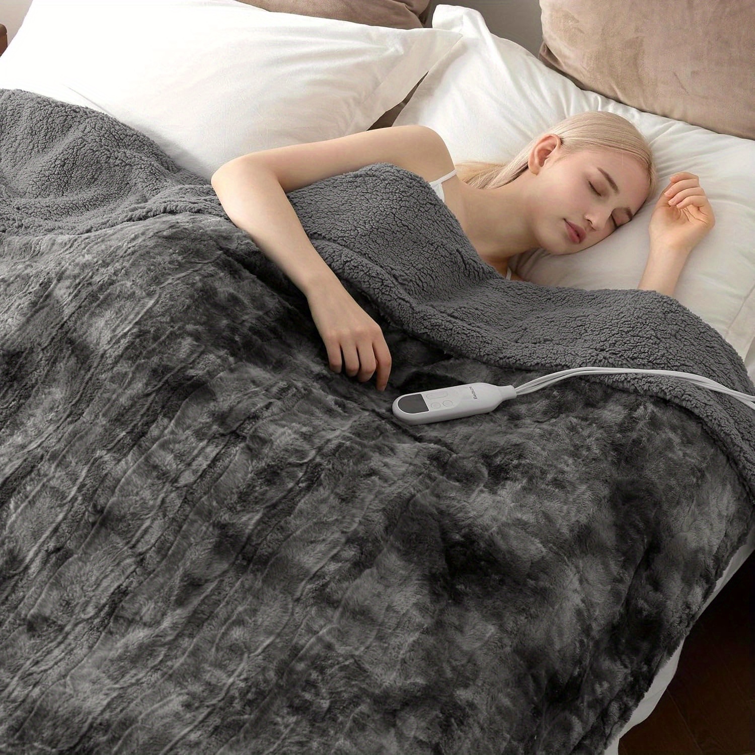 

Bedsure Blanket - Fur Blanket , Heating Blanket 6 Heating & 10 Time , 8 Auto-off (72x84 , )