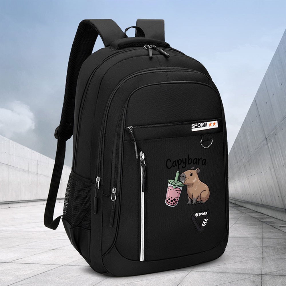 TEMU Sac à dos 1 pièce à imprimé capybara, convient pour et les - Grande pour ordinateur portable avec capybara, bretelles réglables et fermeture à