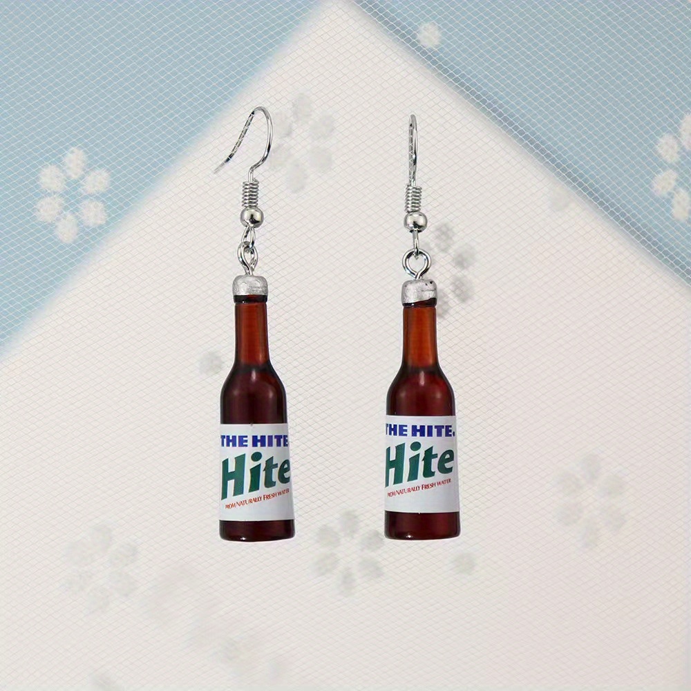 Creative Burnt Wine Bottle Earrings, Funny Personality
