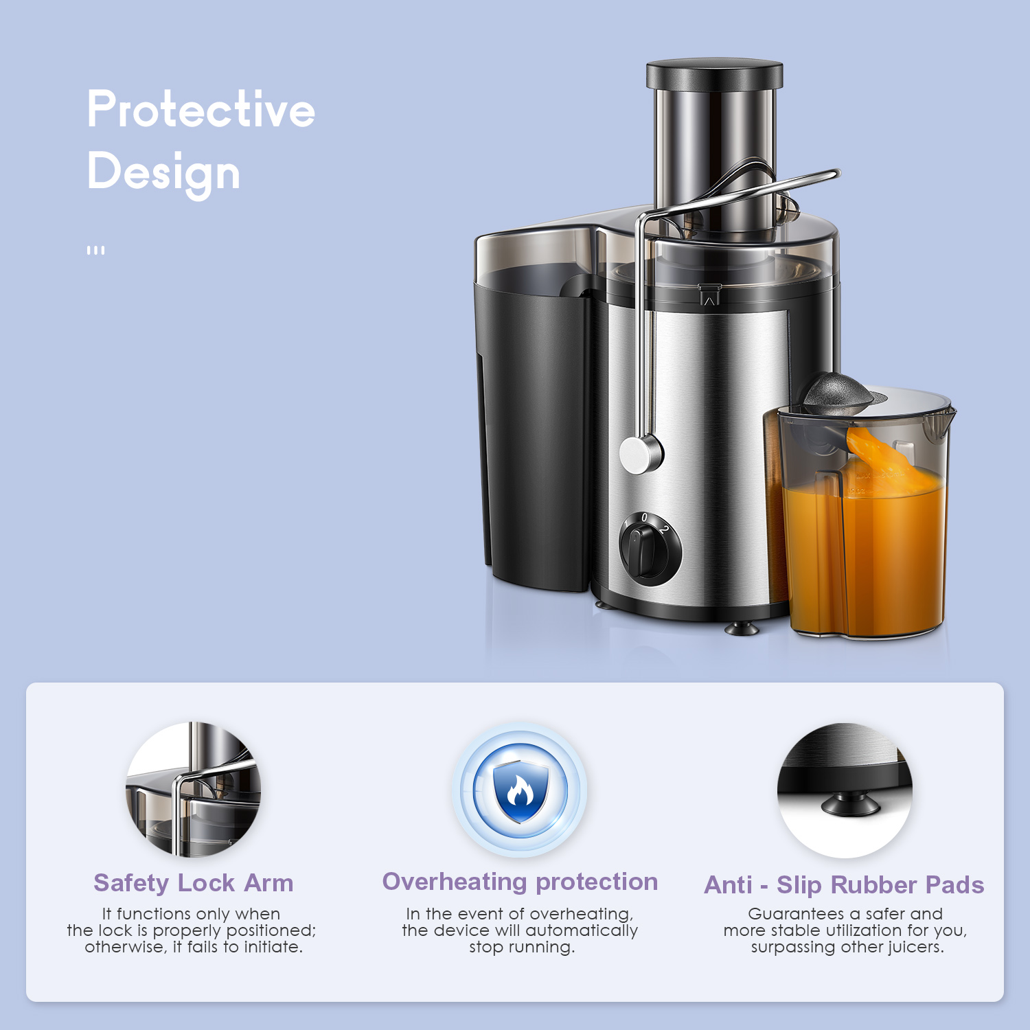 Juicer Machine, 1200W Juicer With 3" Feed Chute For Whole Fruits And