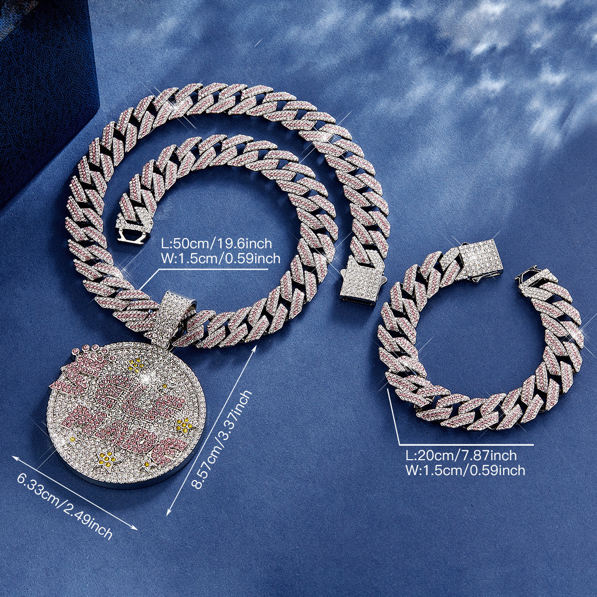 Cuban Chain Ice Age Chain RQ Hip Hop AAA+ 12MM Prong Cuban Chain