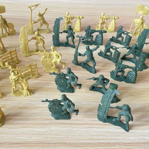 63pcs set of with their own scenes military model scene soldiers decorative adult collection gift