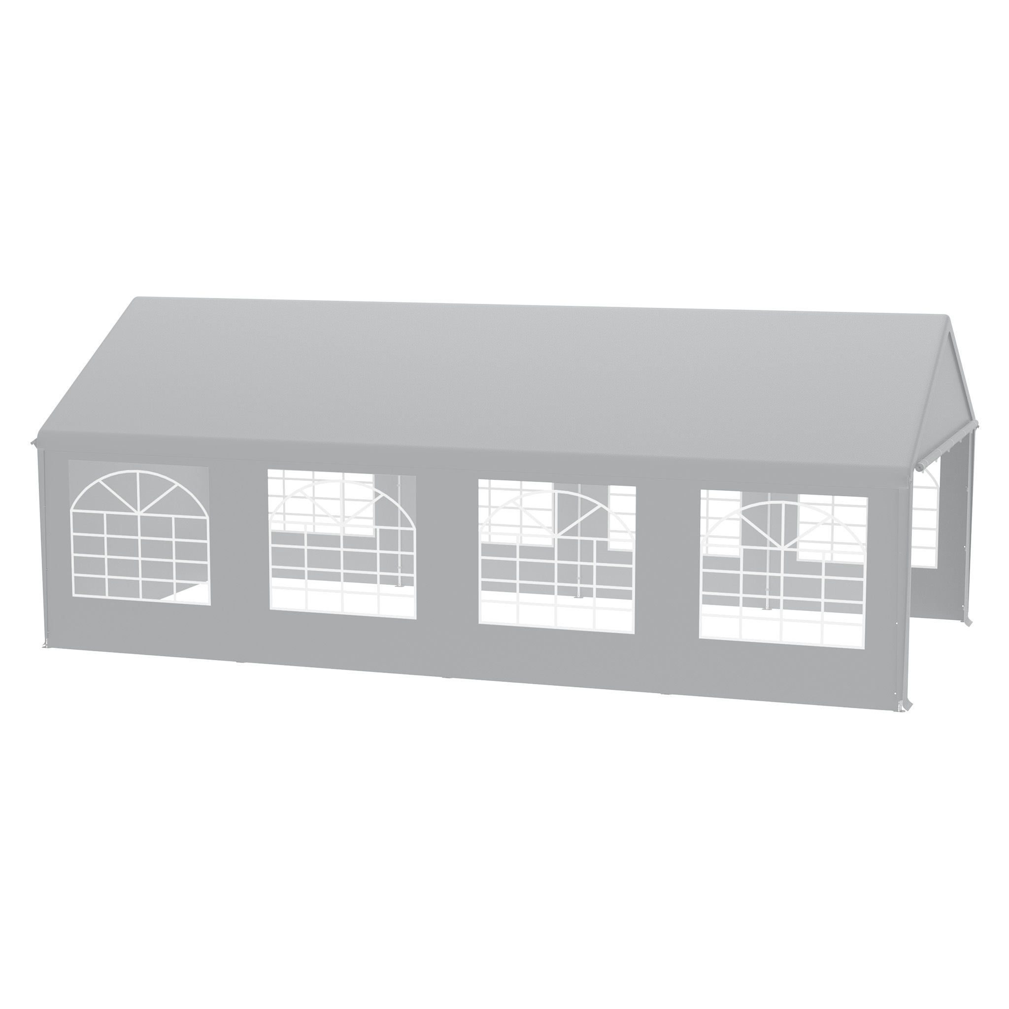 4x8m Folding Party Tent With And Windows, Ideal For Garden Events, Festivals, And Weddings ( In And Grey)