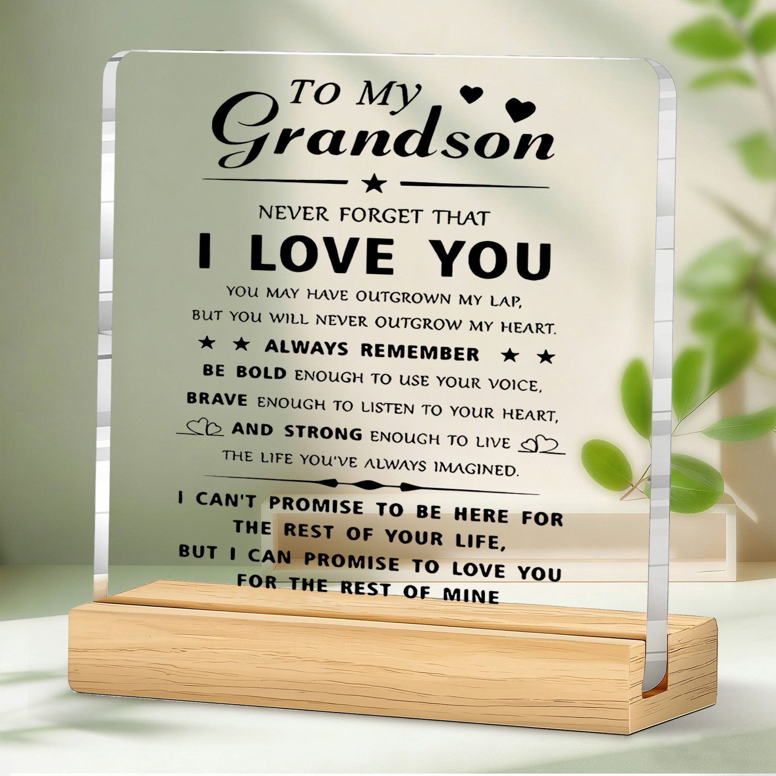 TEMU 2d Flat, Grandchildren-themed Acrylic Plaque With Message - Suitable For Birthdays, Decor, Grandkids Room Decoration, Gift For Granddaughter Or
