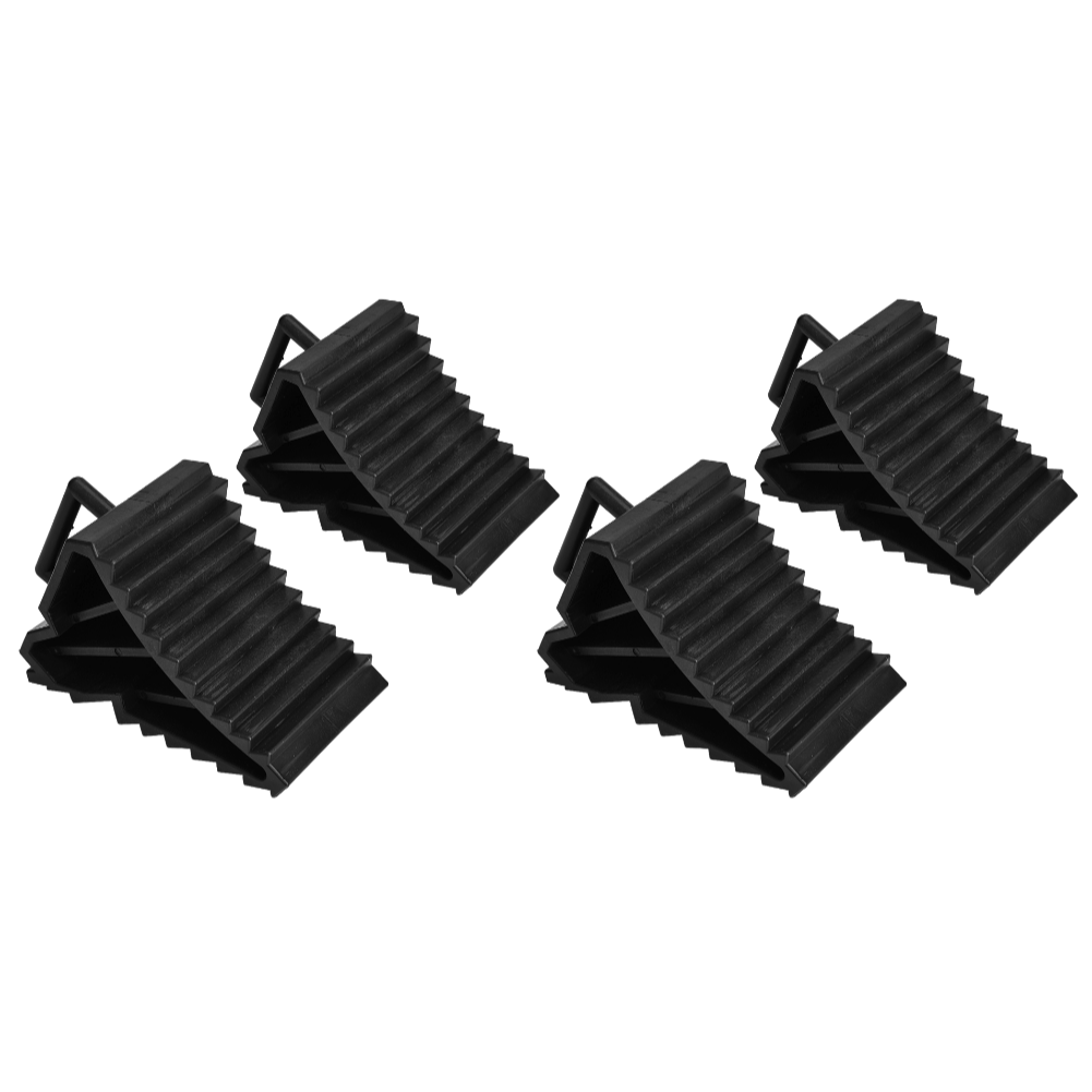 E-shop 4er-Set Hochleistungs-Dreieckige Auto-Radkeile - Rutschfeste Gummi-Parkkeile mit Hochfestem Design, Passend für Autos, LKWs, SUVs - Sichere