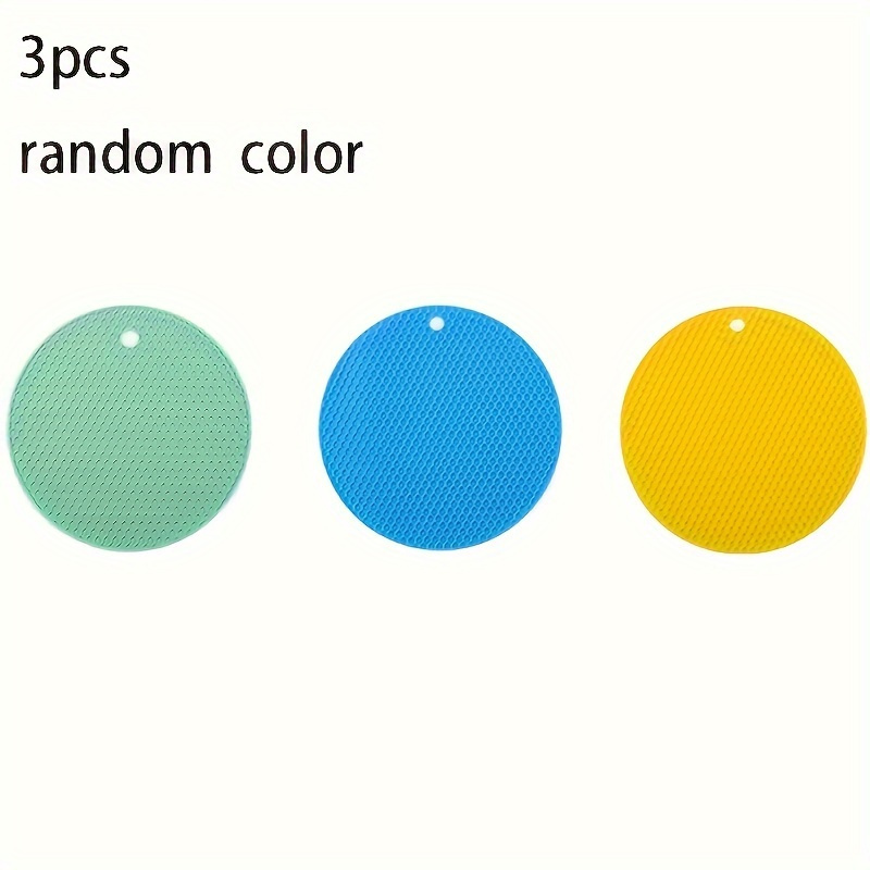 3pcs Multifunctional Silicone Mats - Mats For Can Opener, Placemat, Teapot Mat, Spoon Holder, Coaster, Bottle Opener - Uncharged, Kitchen Essentials For Eid Mubarak, Random Color