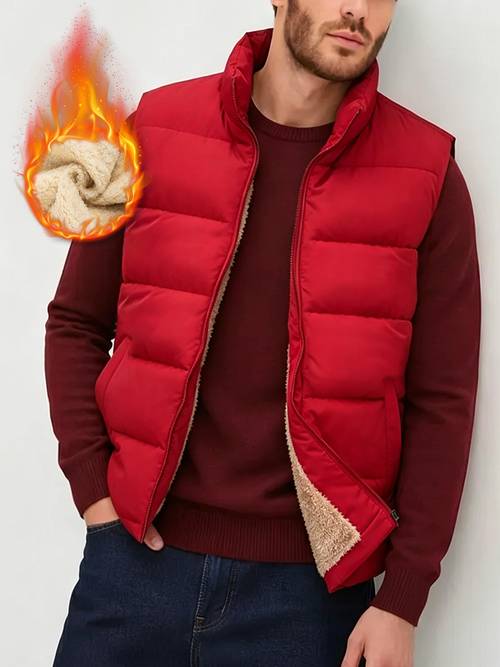 mens winter lightweight insulated jacket outdoor sports stand up windbreaker cold weather snow season sleeveless jacket for walking and workouts fluffy lightweight fit sleeveless outerwear cold proof fashionable