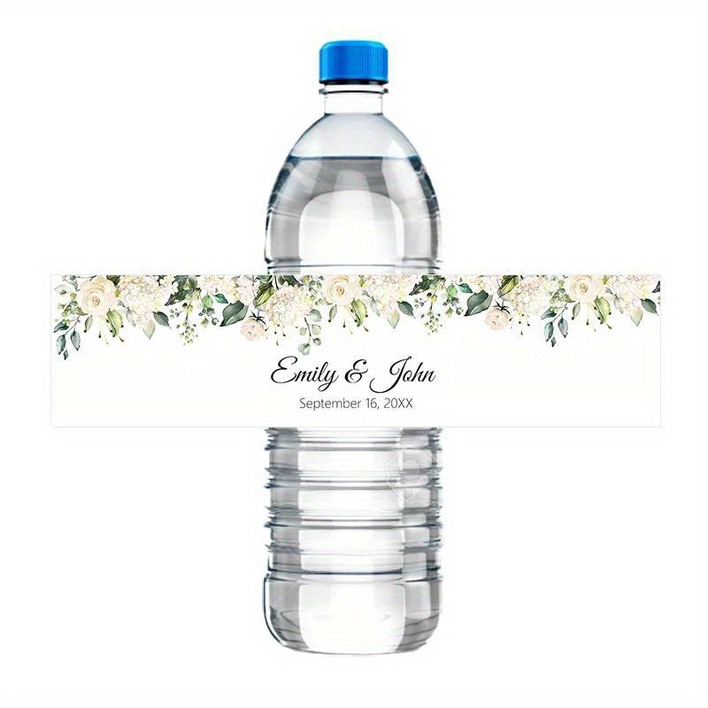 Image of 30pcs Personalized Labels Bottle Labels Stickers Leaves Decor Customized Name Text Birthdays Baptism Wedding Bar Mitzvah Decor