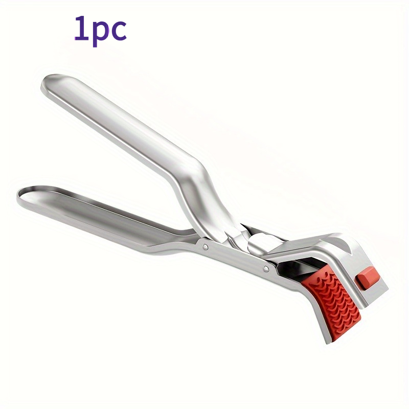 TEMU 1pc Stainless Steel Anti-scald Bowl Gripper Clip, Non-slip Heat-resistant Holder, Ergonomic Kitchen Lifter Tool For Steamer, Air Fryer, Oven