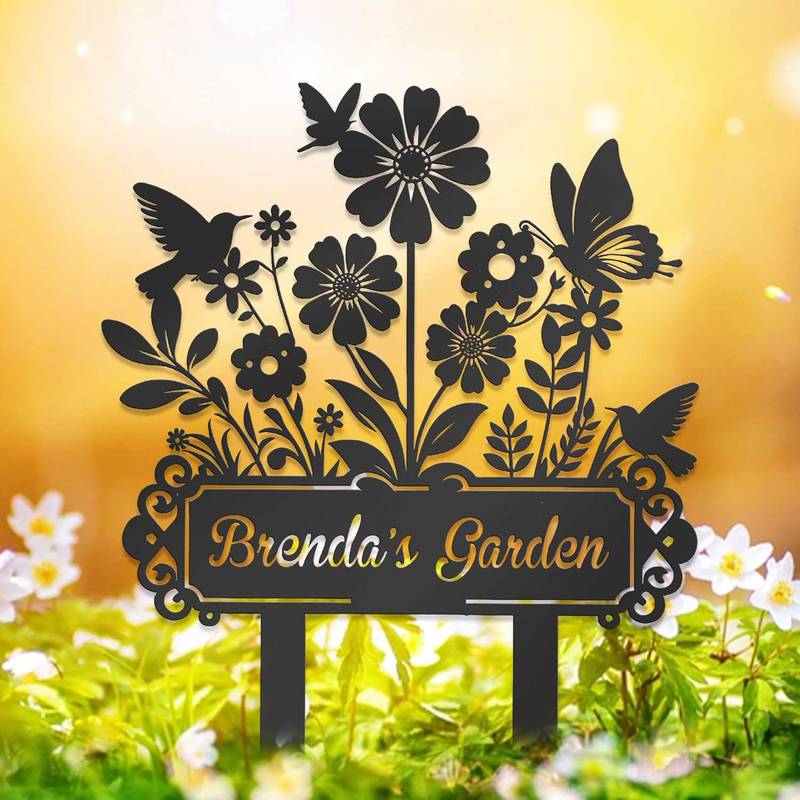 Cartello Da Giardino In Metallo "And She Lived Happily Ever After" - Decorazione Vintage Per Esterni, Cortile, Balcone - Regalo Per Giardinieri E Amanti Delle Piante