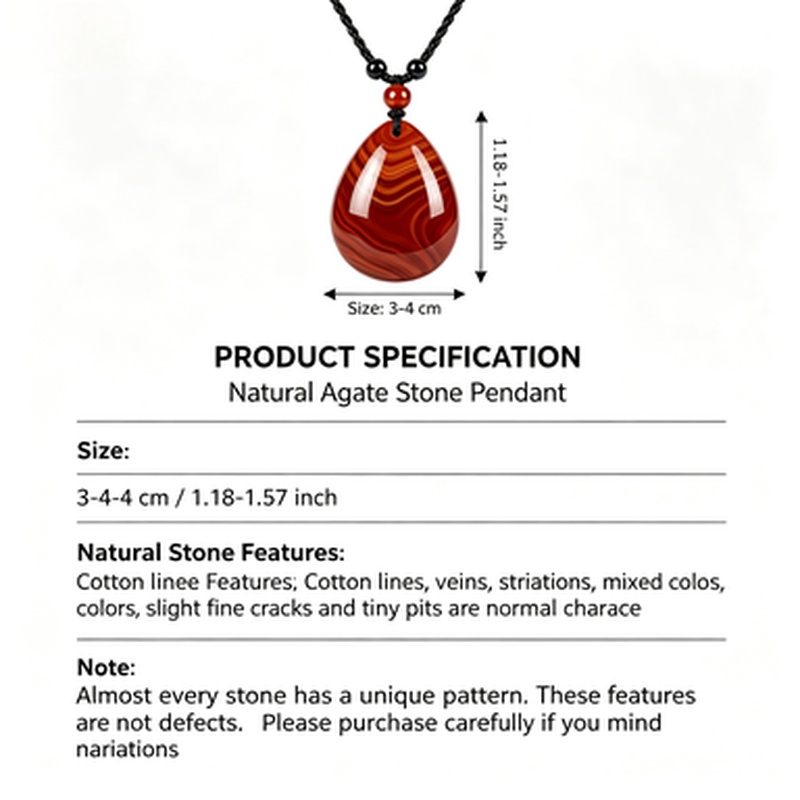 Natural Agate Pendant for DIY Jewelry Making