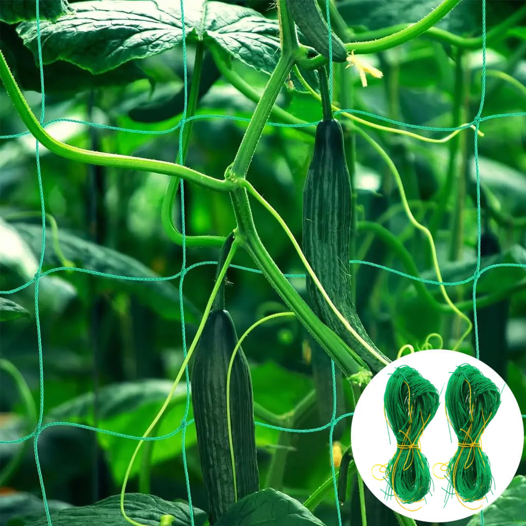 Image of 2pcs/set Trellis Netting For Climbing Plants - Heavy Duty Garden Trellis Netting For Cucumber, Vine, Fruits & Vegetables Tomato Plants Trellis Net, Climbing Plants