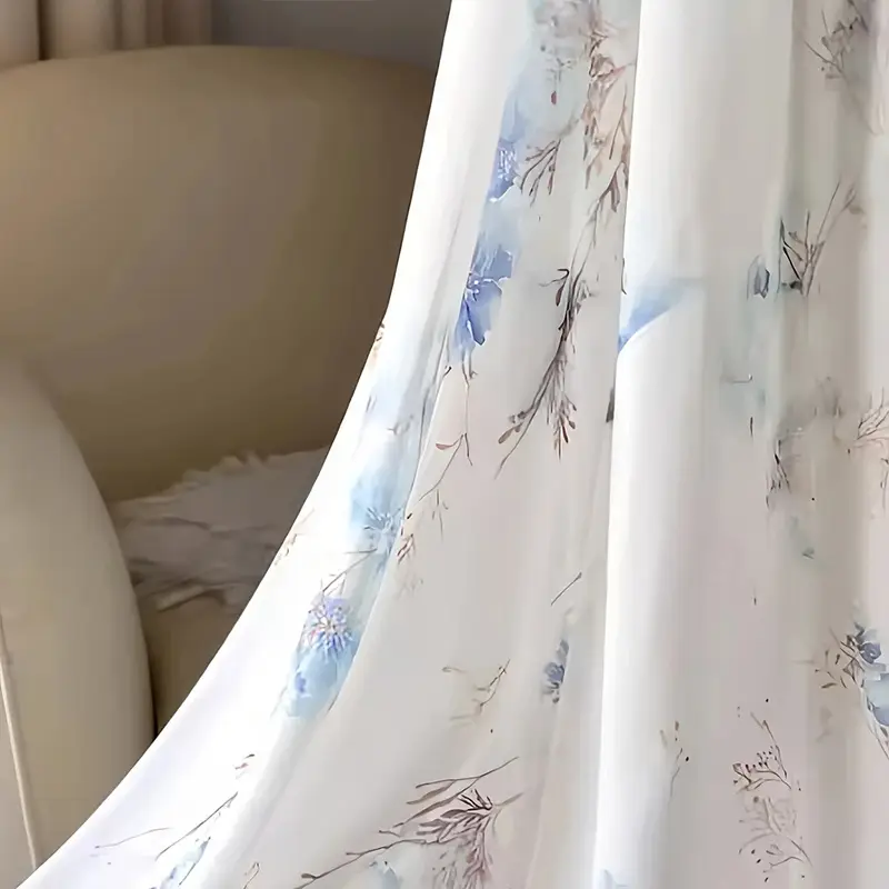 womens elegant deep v neck floral print maxi dress with long sleeves a line waist ruffle hem light blue golden spring summer vacations vacation dress boho polyester fabric Product details 4