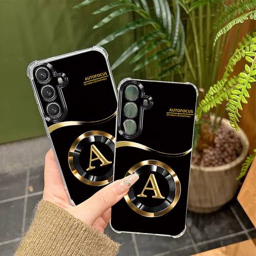 phone case golden design phone case with clear corners compatible with for samsung galaxy a models and featuring a transparent shockproof shell
