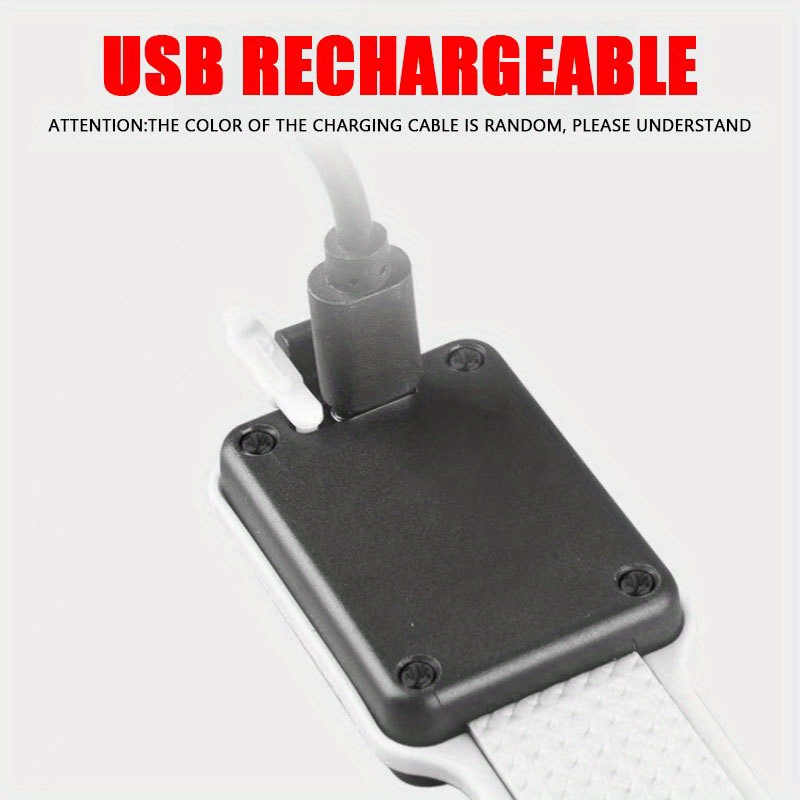 2pcs ultra light cob running wrist light usb c rechargeable safety bracelet w 3     button comfortable rubber strap for   during night running walking cycling jogging   visibility grey Product details 7