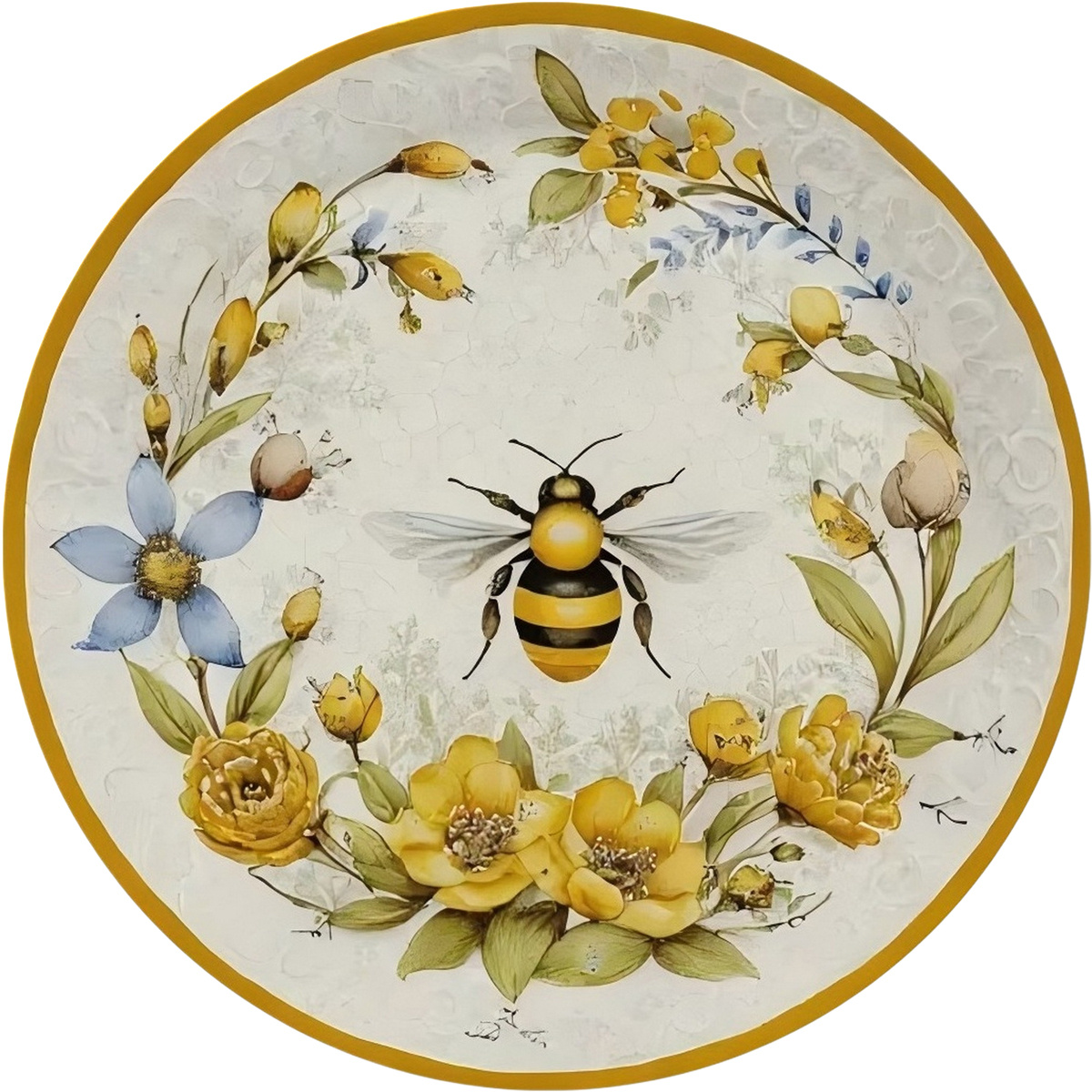 TEMU Set Of 4 Wooden Coasters - 4 Inches In Diameter, Featuring Of Yellow , Perfect For Christmas And Seasonal Decor, Hand Wash Only, Ideal For The Kitchen And Dining Room, Centerpieces For Tables