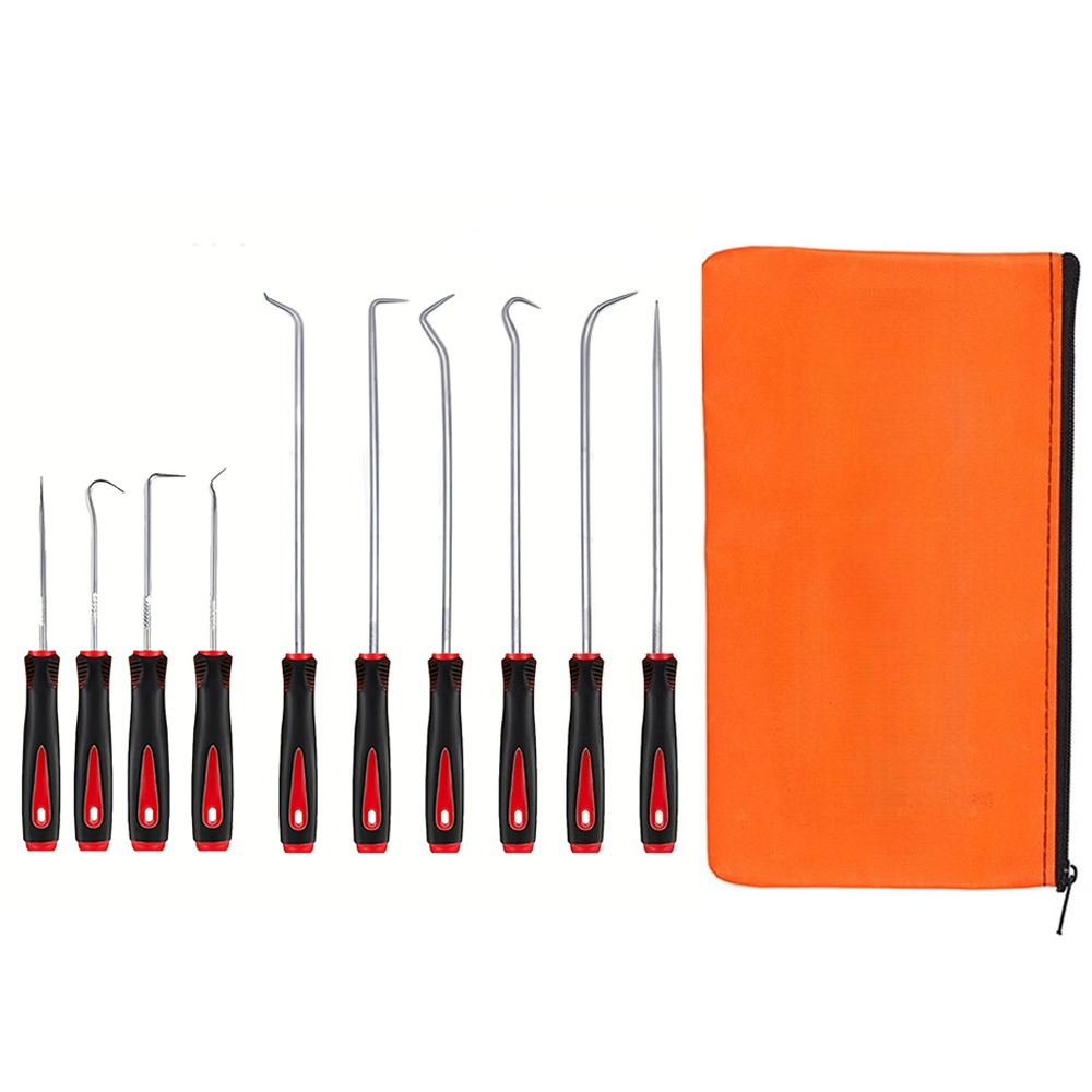 TEMU 11pcs Pick And Hook Tool Set, 4 Mini Hooks & 6 Large Hooks Precision Automotive Seal Puller Remover, Oil Seal O-ring Gasket Hose Pick Hooks For
