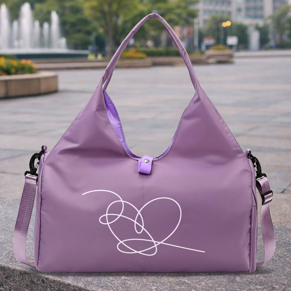 TEMU 1pc Heart-shaped Handheld Gym Bag - Bag - Stylish Sports Luggage Bag - Fitness Yoga Bag - Overnight Bag - Large Capacity - Unisex - Suitable For