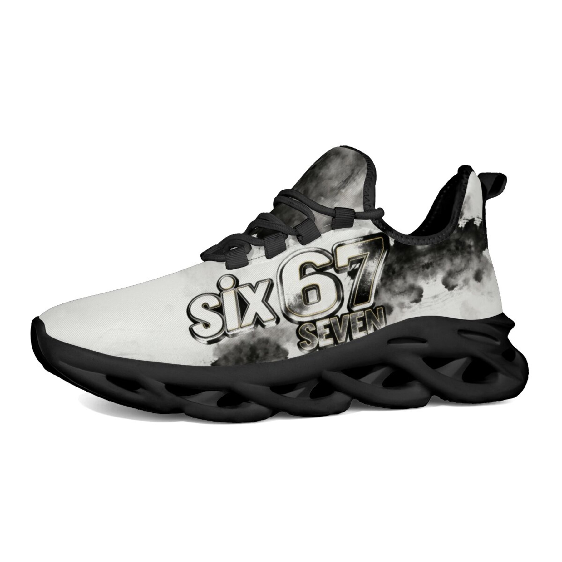 TEMU Ins Popular Couple "67" Casual Shoes Music Graffiti Print Wear-resistant And Comfortable Unisex Street Sneakers