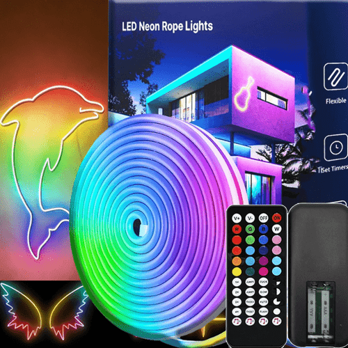 5v usb rgb neon led strip colour changing dimmable rope light with music sync remote control for gaming room bedroom party festival