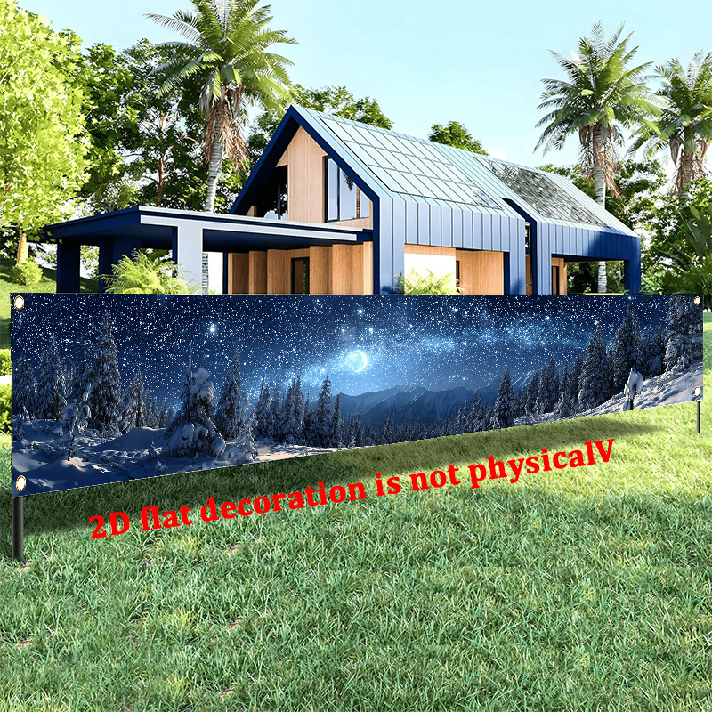 TEMU 2d Flat, 1pc 2d (7) - Fence Banner, Flag, No Power Required, Perfect For Outdoor Parties, Birthdays, Garage, Garden Decorations, And Indoor