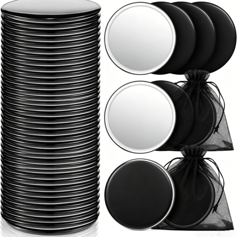 10pcs Compact Portable Single-Sided Round Mirror with Bags