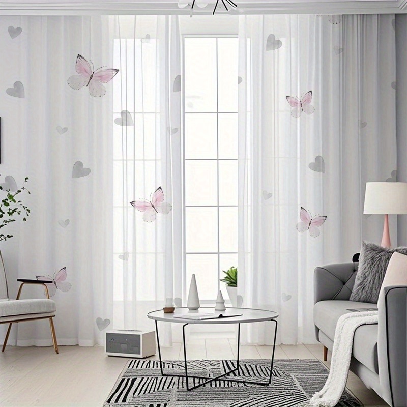 TEMU 2pcs Love Heart Window Screen, Suitable For Balcony, Living Room And Bedroom Window Decoration, Christmas And Halloween Gifts