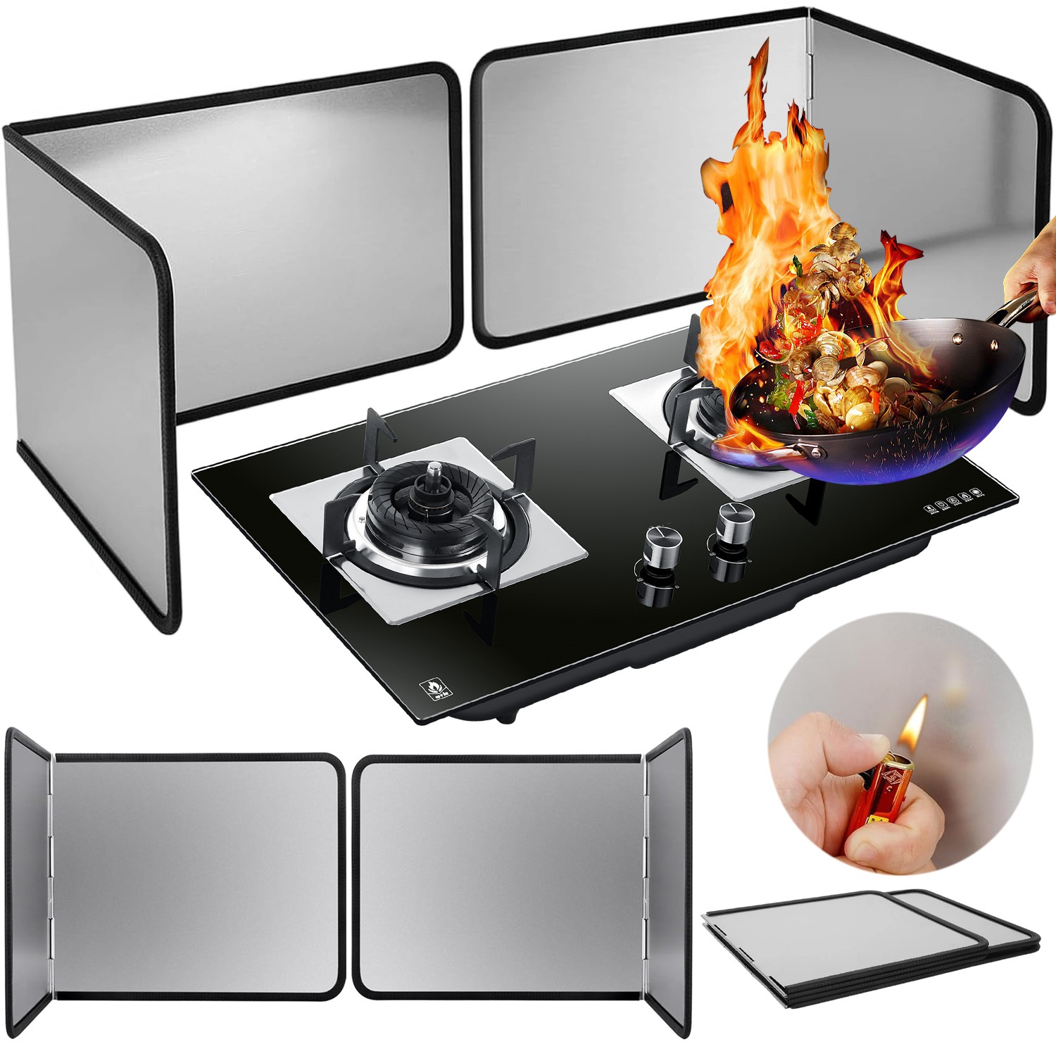 2pcs Heavy-duty Splash With Coating & Resistant Shield Suitable For Stove, Sink, Cooktop For, Splatter, For / Burners, Kitchen Shield For Use