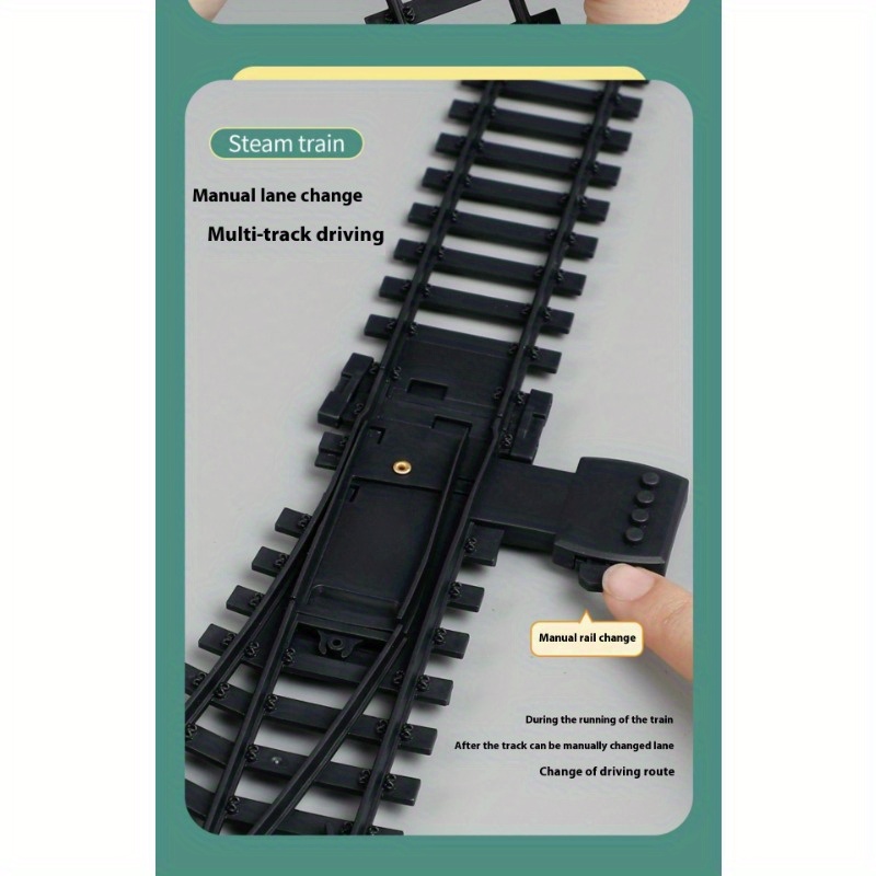 3 Speed Smoke Electric Train Set with Smart Realistic Steam, LED Lights, Train Sounds, Long-Lasting Battery, Gift for Kids 3-8, Adults Collectible, Holiday Toy with 1 Locomotive + 3 Cars (Model 621A)