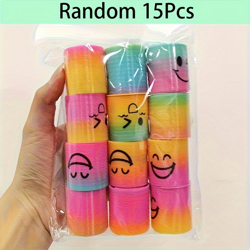 15pcs Mini Spring Rings Stacking Puzzle Gift Set with Fun Toy Pattern