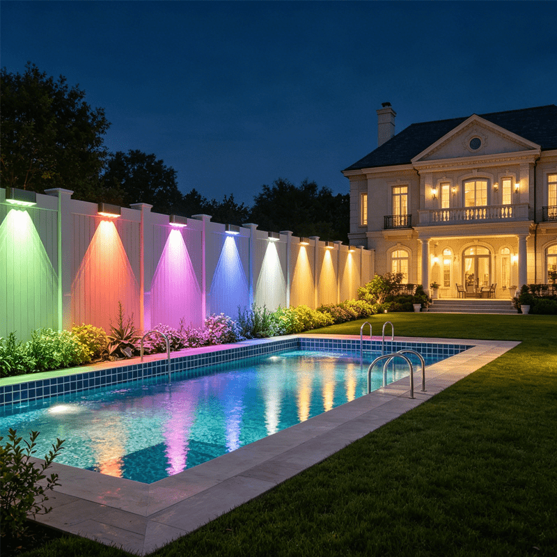 3-LED Convex Mirror Solar Wall Light with Smart Sensor