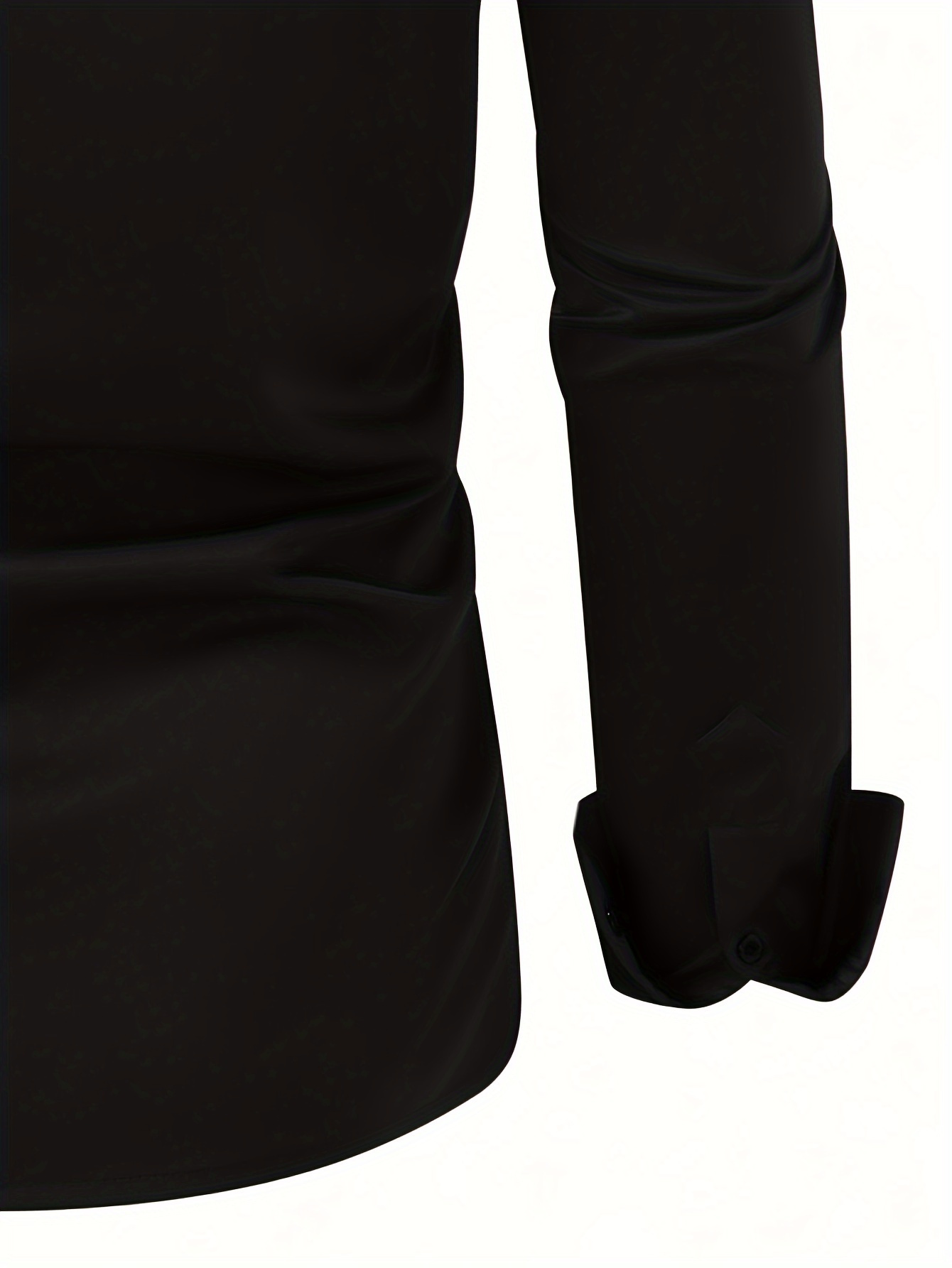 Camisa negra de manga larga para hombre con diseño geométrico - Corte ajustado, material de poliéster ligero, ideal para eventos casuales o formales, top versátil | Look elegante | Tacto suave