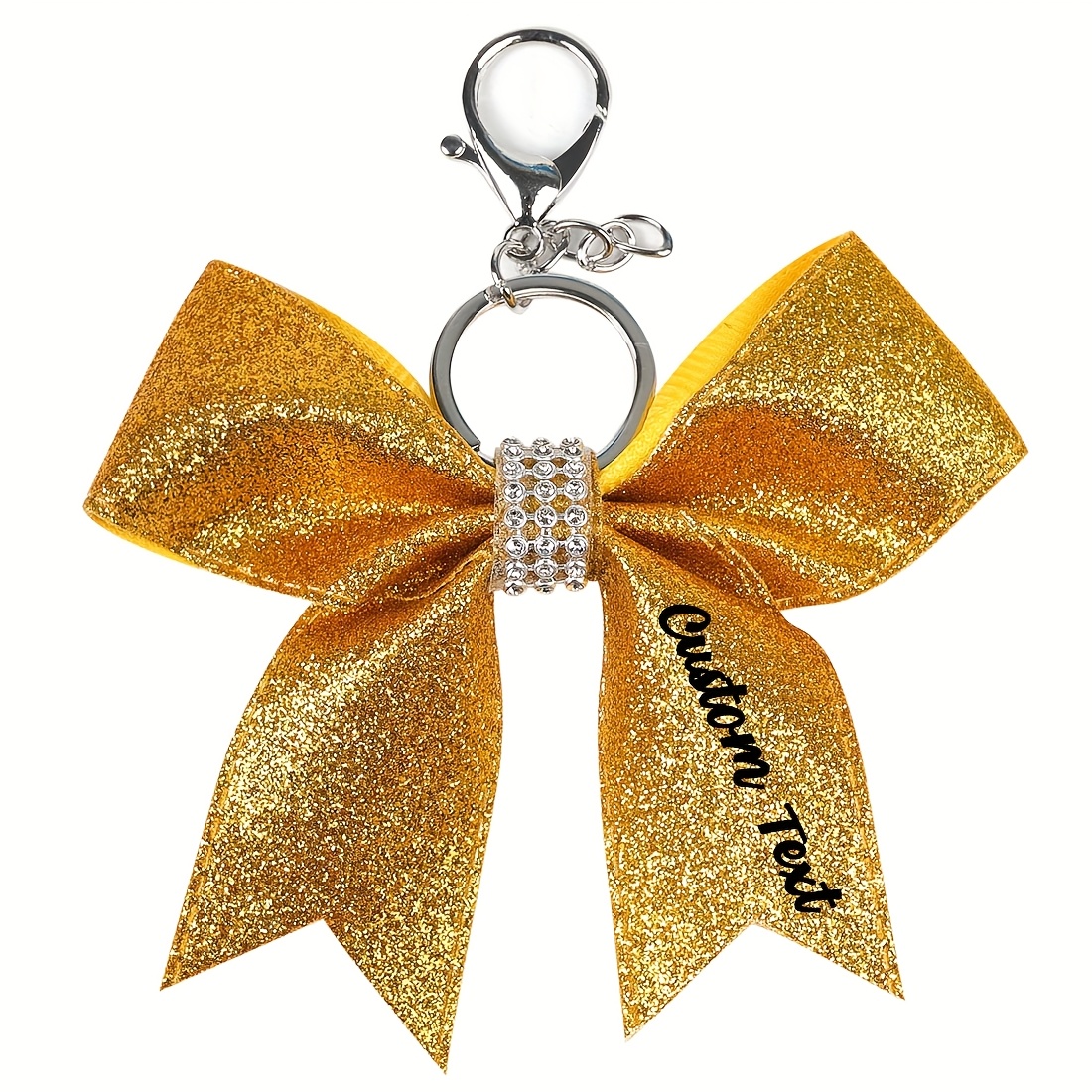 TEMU Personalized Name Or Text, Vibrant Bow Keychain - Ideal For Sports Bags And Keychain Additions, Showcases A , Sturdy Metal Fastener, School,
