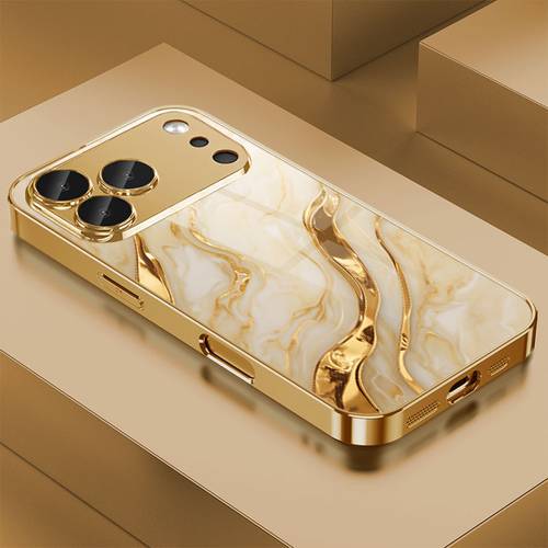 phone case pattern electroplated glass phone case compatible with iphone pro max 17 air 16 pro max 15 14 plus 13 pro 12 11 pro max full coverage fashionable and luxurious high protective case