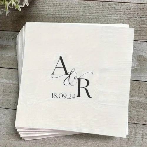 custom personalized wedding banquet napkins thank you napkins branded napkins your own pattern logo photo suitable for wedding decorations creative napkin decor