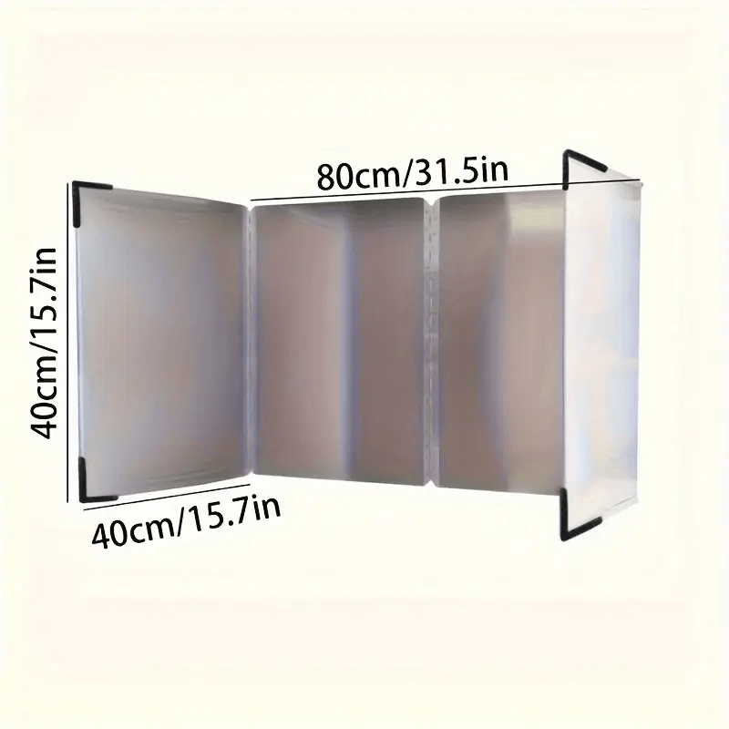 Stainless Steel Splatter Screen Guard - Kitchen Oil Splash Guard, Heat Resistant Anti- Splash Panel For Stove Top, High- Quality Durable Kitchen Accessory