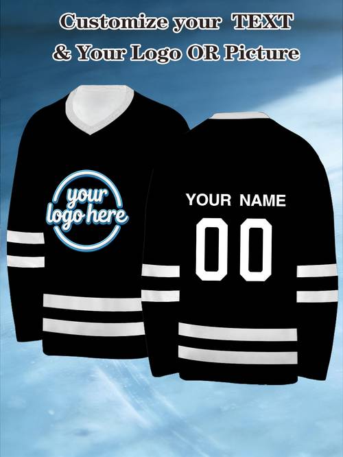 one customizable mens hockey jersey personalize name and number color v neck long sleeved hockey jersey suitable for fans players and sporting events team sports